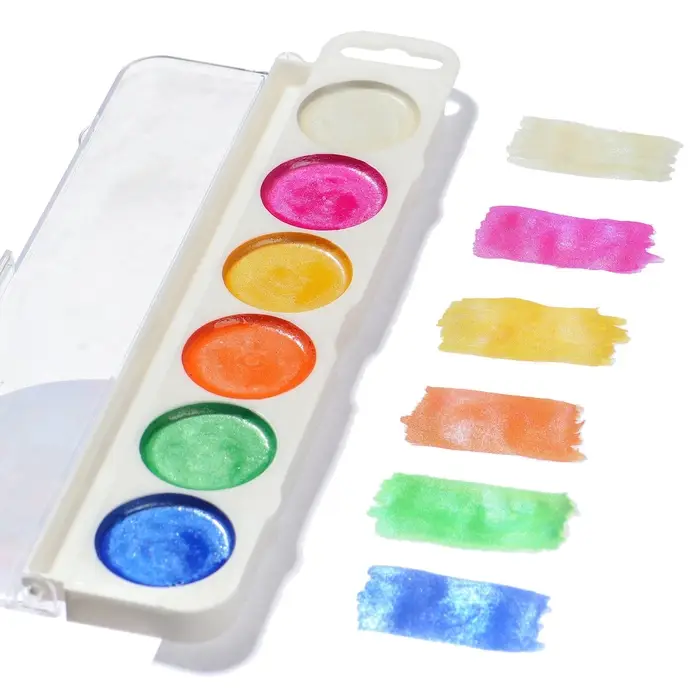 Акварель перламутровая &laquo;Кошечка Мари&raquo;, 6 цветов, без кисти