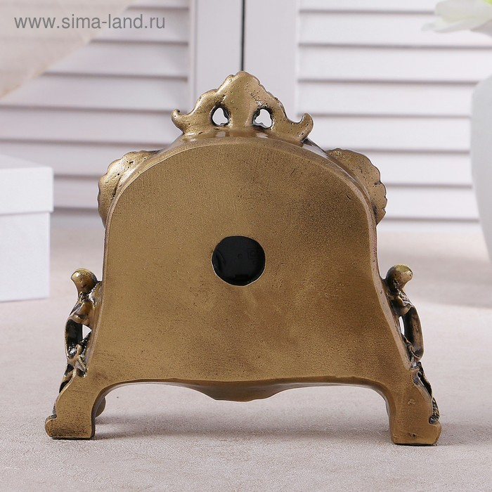 Часы настольные интерьерные каминные, 21 х 19 х 6.5 см, d-7 см, золото 3940743