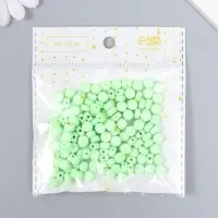 Бусины для творчества пластик "Английские буквы" зелёные набор 20 гр 0,4х0,7х0,7 см