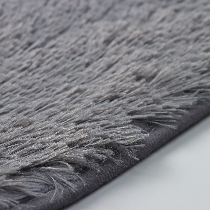 Коврики для ванной и туалета Доляна &laquo;Пушистик&raquo;, 2 шт: 38&times;40 см, 40&times;60 см, цвет серый