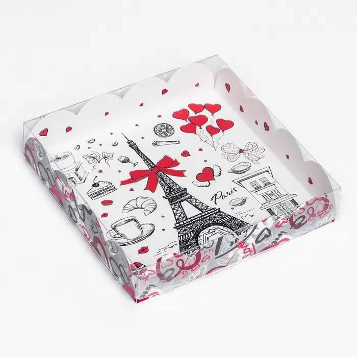 Коробка для печенья, &laquo;Сердца&raquo; 15&times;15&times;3 см