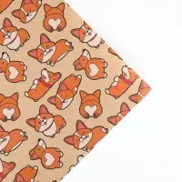 Бумага упаковочная крафтовая &laquo;Корги&raquo;, 70 х 100 см