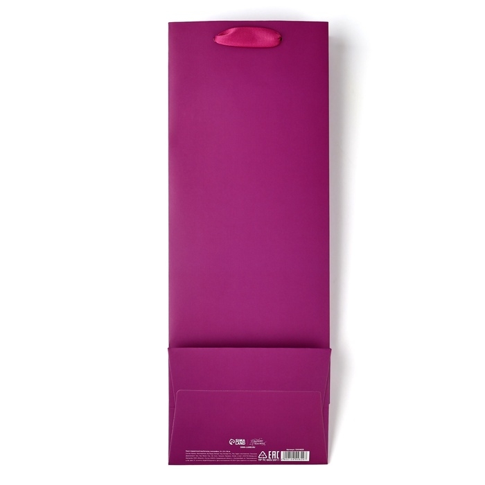 Пакет подарочный под бутылку &laquo;Поздравляю&raquo;, голография, 13 &times; 10 &times; 36 см