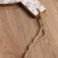 Доска разделочная круглая "Синие птицы" дерево манго 36х28 см