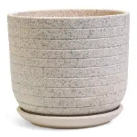 Горшок цветочный  с поддоном 2,9 л, белый керамика "Пряности" (М)