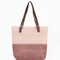 Сумка пляжная Полосы, 45*12*38, отд на молнии, подкладка, пудра/розовый