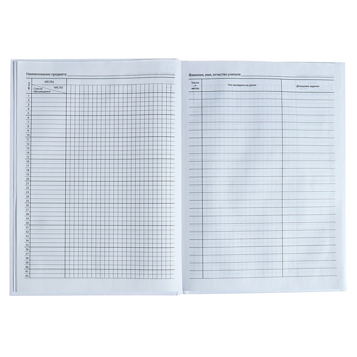 Классный журнал для 1-11 классов А4, 96 листов, твёрдая обложка, белый блок