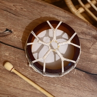 Сувенирный музыкальный инструмент "Бубен" 22х22х8 см МИКС