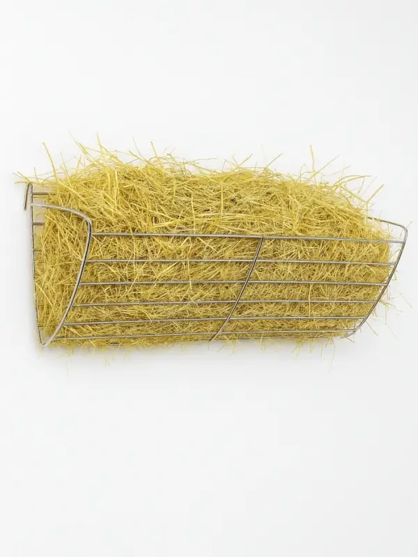 Кормушка для сена металлическая, 28 х 9 х 10 см, серебристая