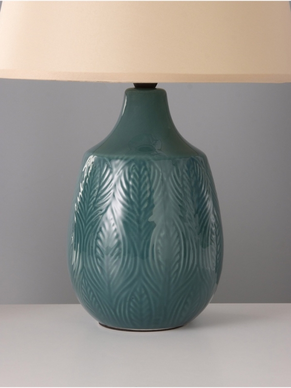 Настольная лампа "Жанин" 1х15Вт Е14 бирюзовый 28х28х42 см