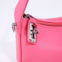 Сумка-багет на молнии, цепочка, цвет розовый
