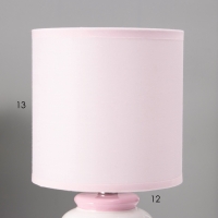 Настольная лампа с абажуром RISALUX &laquo;Киса&raquo; детская, Е14, 40 Вт, бело-розовый, 13&times;13&times;27 см