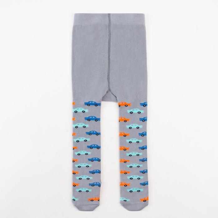 Колготки Крошка Я &laquo;Машинки&raquo;, цвет серый, рост 86-92 см