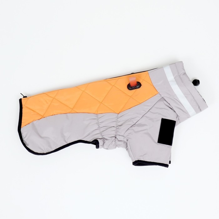 Куртка для больших собак, мембрана, XL (ДС 40, ОШ 41, ОГ 56 см),серо-оранжевая