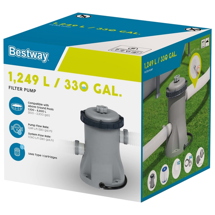 Фильтр-насос для бассейнов, с картриджем &laquo;I&raquo;, 1 249 л/ч, 58381 Bestway
