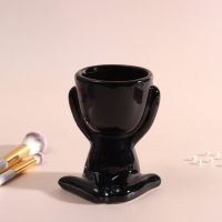 Предмет интерьера "Мистер Грин" любитель тишины 11,1*9,7*8,5 черный керамика