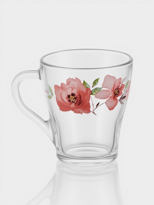 Кружка стеклянная &laquo;Акварельные цветы&raquo;, 250 мл, рисунок МИКС