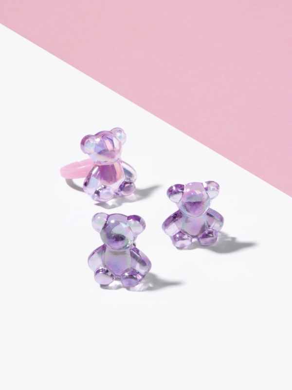 Набор детский "Выбражулька" 2 предмета: клипсы, кольцо, мишка, цвет МИКС