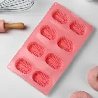 Форма для выпечки Доляна &laquo;Адель&raquo;, силикон, 28&times;16&times;2 см, 8 ячеек, красная