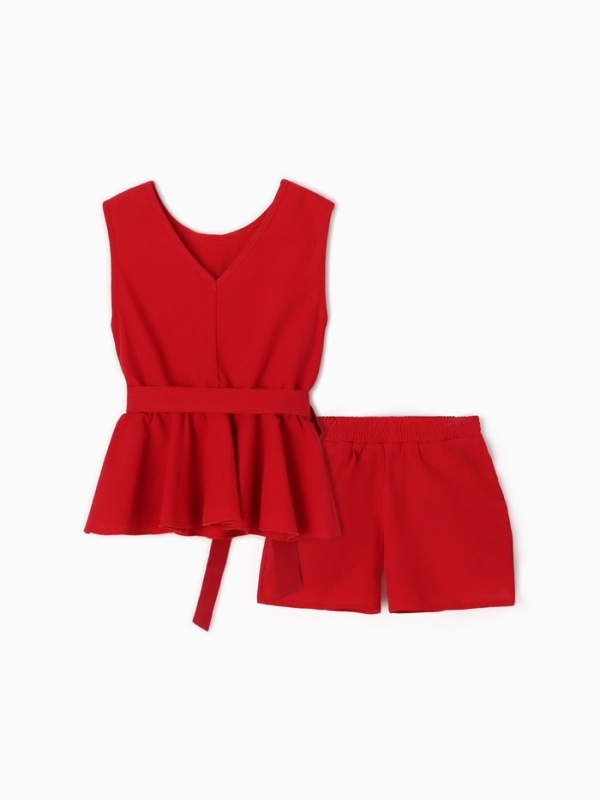 Комплект для девочки (топ и шорты) KAFTAN, р.32 (110-116), красный