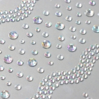 Наклейка пластик стразы "Река" серебро 22,5х11,5 см