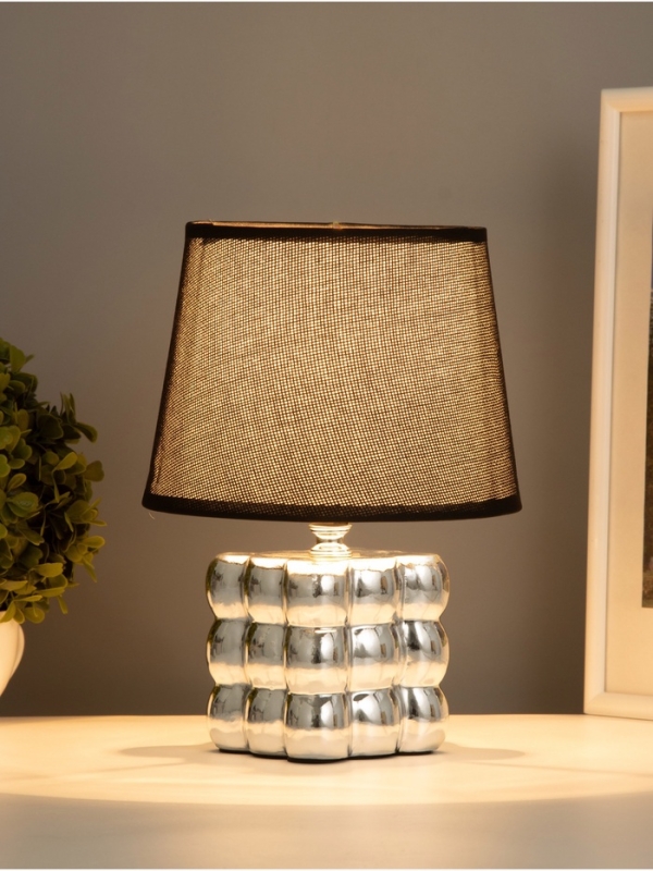 Лампа настольная "Бабл" 40Вт Е14 серебро 17х17х24см