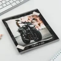 Тетрадь в клетку, 48 л., А5, на скрепке, блок №2 &laquo;Мотоцикл&raquo; МИКС