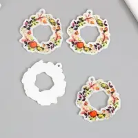 Декор для творчества акрил "Веночек с яблоками и грибами" 0,2х4х4,1 см