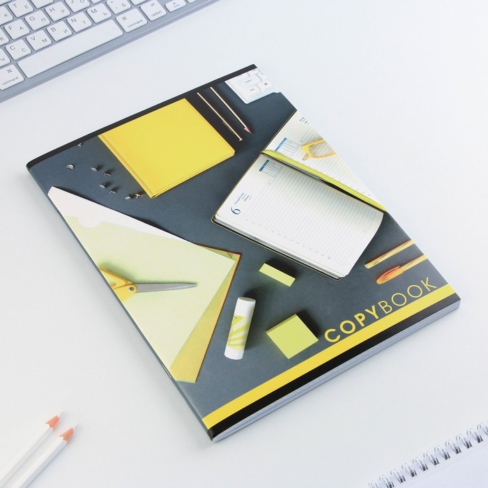 Тетрадь 96 листов клетка, А4 на скрепке &laquo;1 сентября: Рабочий стол&raquo; обложка мелованный картон 215 гр белизна 96%