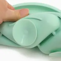 Тарелка детская секционная с ложкой и вилкой, 3 секции, бирюзовый, Mum&Baby