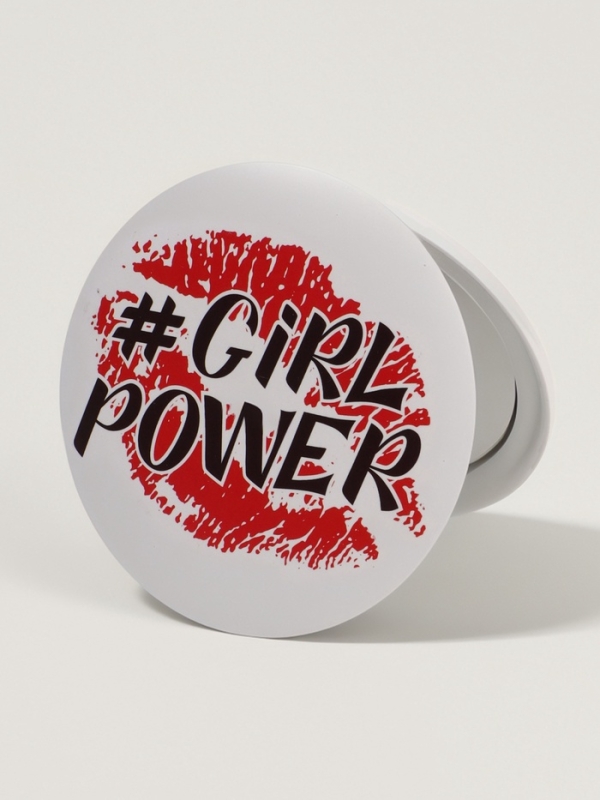 Зеркало складное круг (2) c/увел d7,3см GRL PWR губы пласт пакет QF