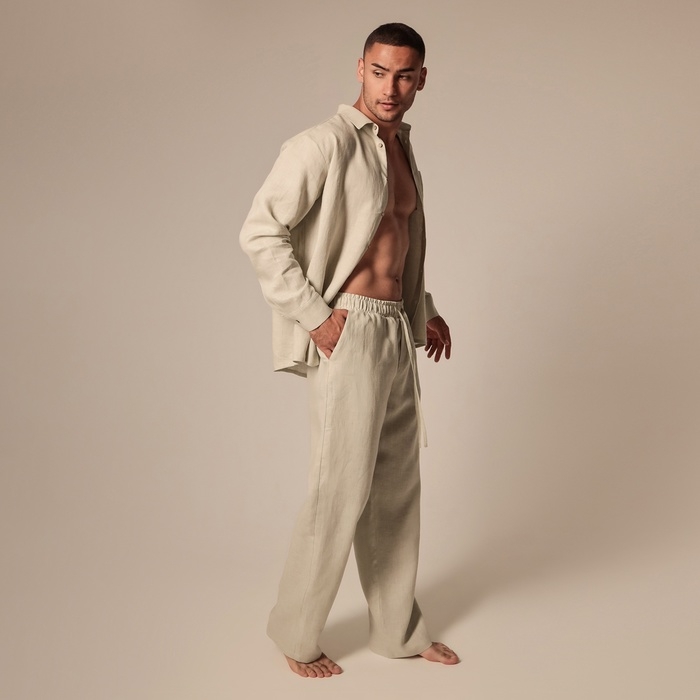 Костюм мужской домашний (рубашка с длинным рукавом и брюки) SL HOME р. S, светло-зеленый