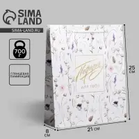 Пакет подарочный ламинированный, упаковка, Gift for you, ML 21 х 25 х 8 см