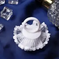 Резинка для волос бант &laquo;Школьница&raquo;, лучики, d=7 см, белая