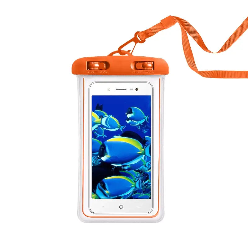 Чехол влагоустойчивый max 6,7" светящийся оранжевый