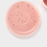 Чайная пара Доляна &laquo;Коралл&raquo;, кружка 275 мл, блюдце 15.9&times;15.9 см, керамика, розовая