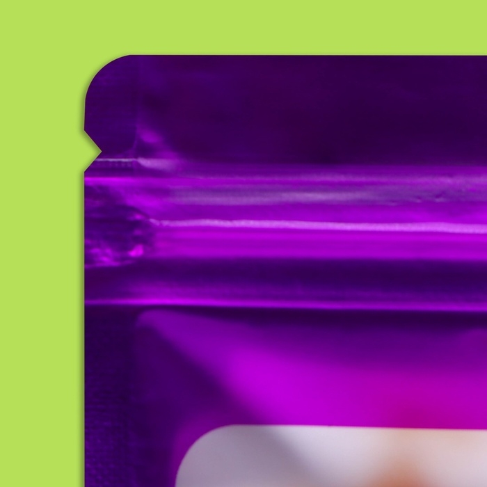 Пакет Зип-лок с окном, с еврослотом, фиолетовый, 8 х 12 см набор 20шт      10664558