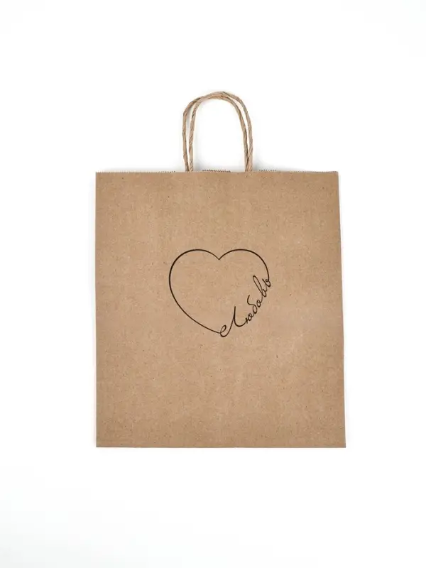 Пакет подарочный крафтовый &laquo;Сердце&raquo;, 22 х 25 х 12 см