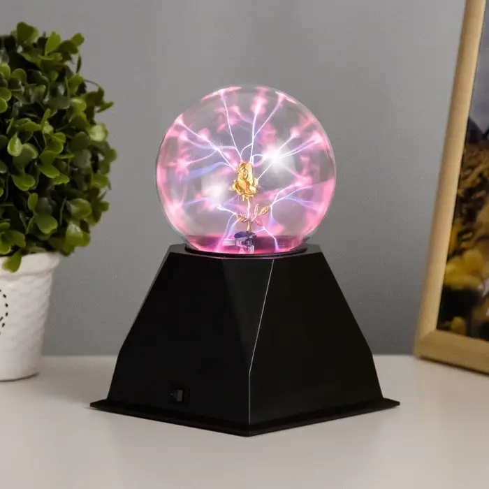 Плазменный шар "Роза золотая" 21х14х10 см RISALUX