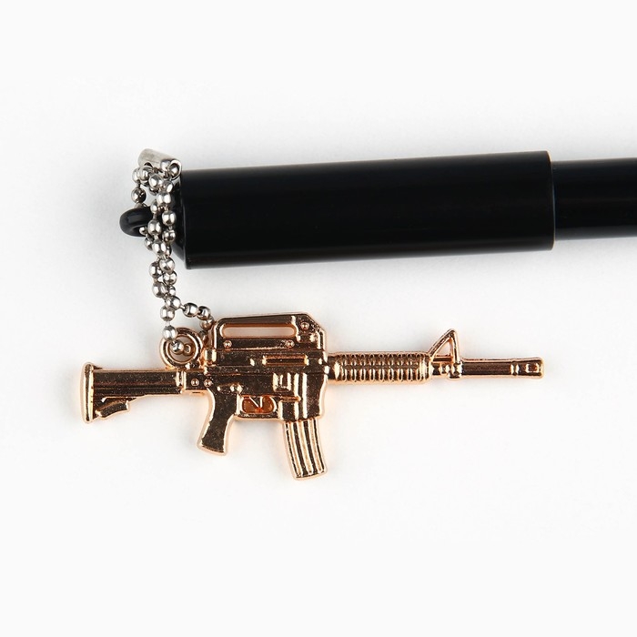 Ручка шариковая синяя паста 0.5 мм с подвеской автомат &laquo;Юному герою&raquo; пластик