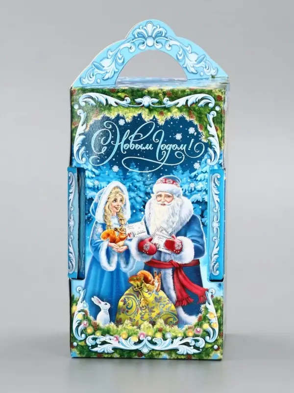 Подарочная новогодняя коробка &laquo;Новогодняя карусель&raquo;, для сладких подарков, 10.6&times;10.6&times;18.8 см