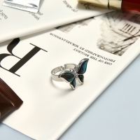 Кольцо безразмерное &laquo;Бабочка&raquo; галиотис, зелёное в золоте