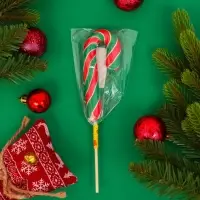 Карамель на палочке "Тутти-фрутти" трость красный/белый/зелёный, 30 г