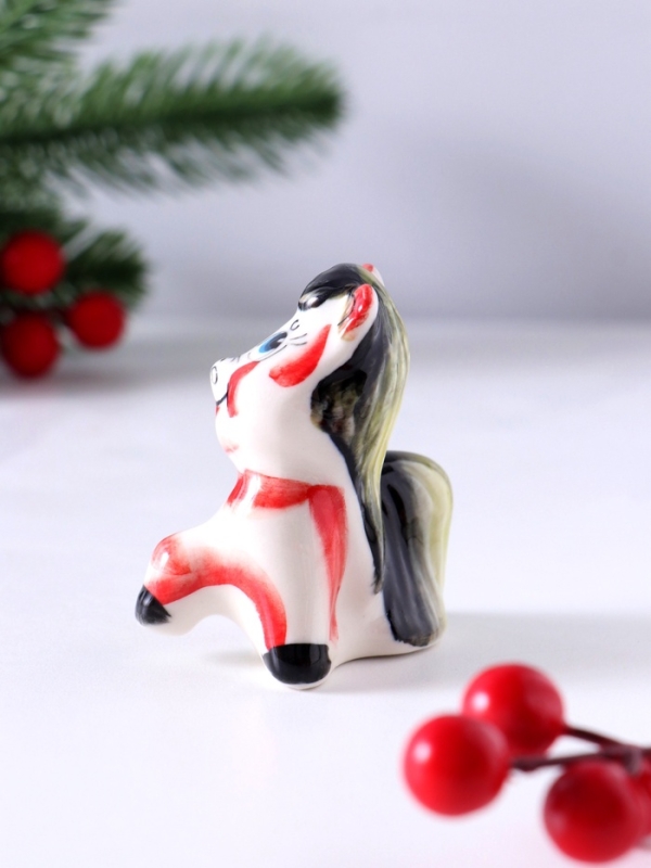 Сувенир Пони, 6,5х5х3,5 см, гжель, цвет