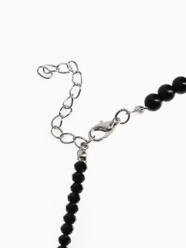 Бусы &laquo;Бантик&raquo; бусина №4,6, цвет чёрный в серебре, 40 см