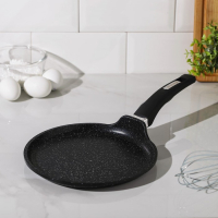 Сковорода блинная &laquo;Гранит Black&raquo;, d=22 см, пластиковая ручка, антипригарное покрытие, цвет чёрный