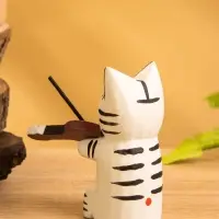 Сувенир &laquo;Кот скрипач&raquo;, 3.5&times;8&times;8 см, дерево, белый