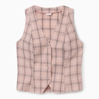 Жилет женский MINAKU: Casual Collection цвет клетка розовый, р-р 50 Жилет женский MINAKU: Casual Collection цвет клетка розовый, р-р 50