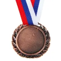 Медаль призовая 037 диам 4 см. 3 место. Цвет бронз. С Лентой
