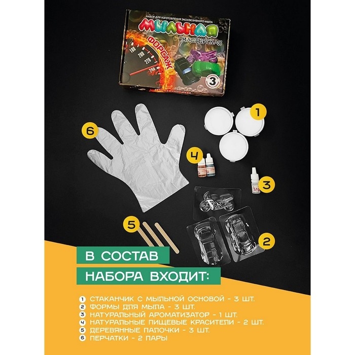Набор для изготовления мыла &laquo;Мыльная мастерская. Форсаж&raquo;, с формочками
